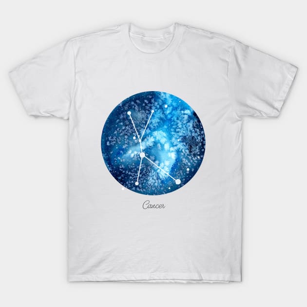 Cancer Constellation | Star Sign | Watercolor T-Shirt by Harpleydesign